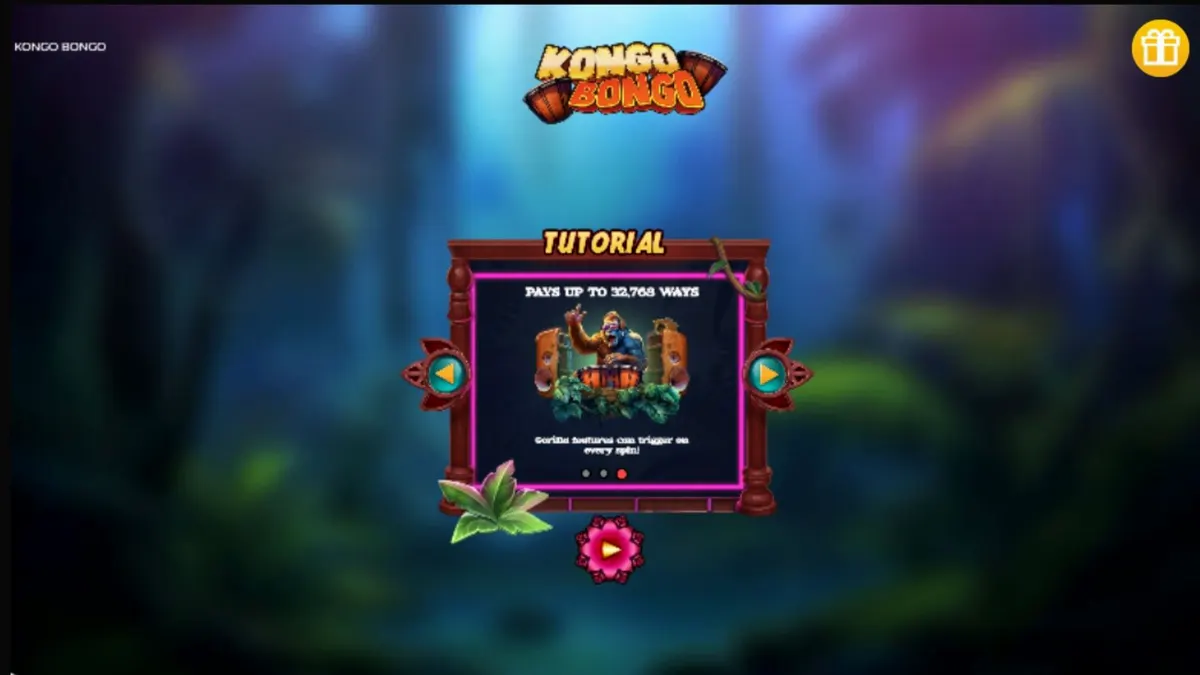 Interface vibrante do slot Kongo Bongo com tema de selva