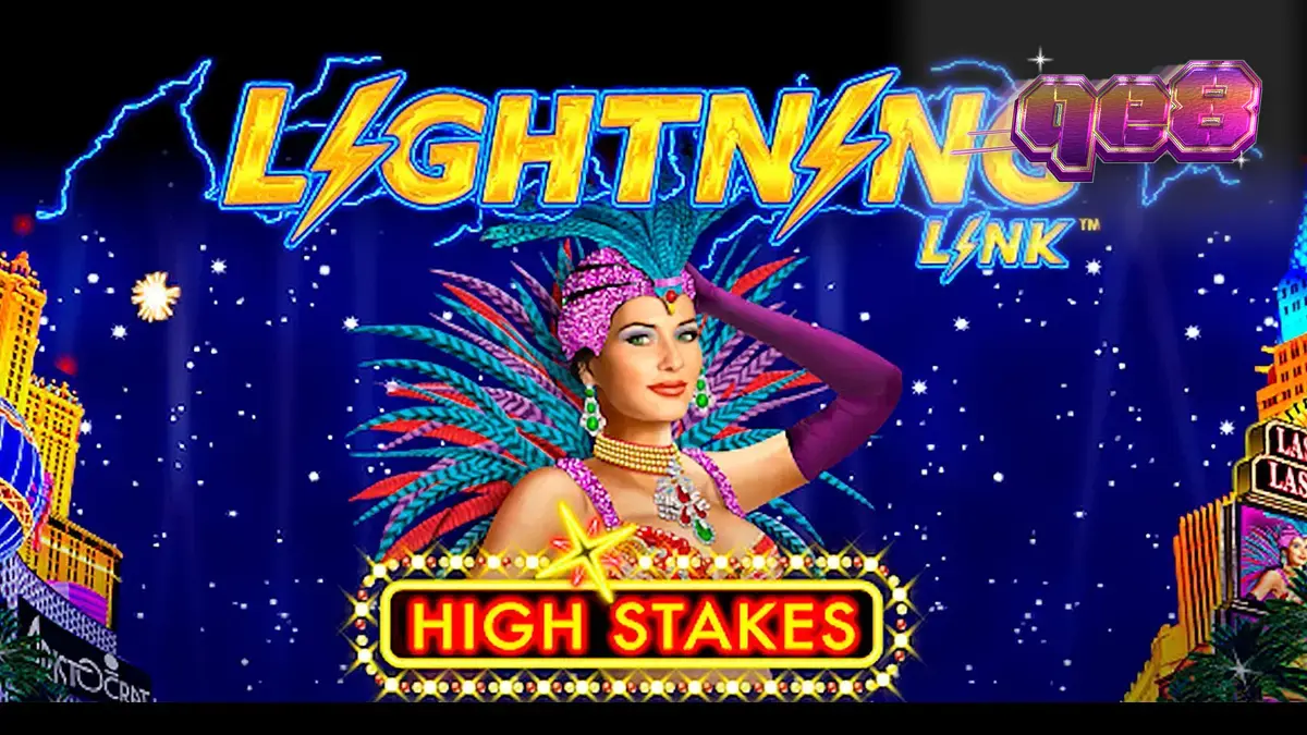 Interface do jogo Lightning Link High Stakes em um dispositivo móvel com tema de cassino de luxo.
